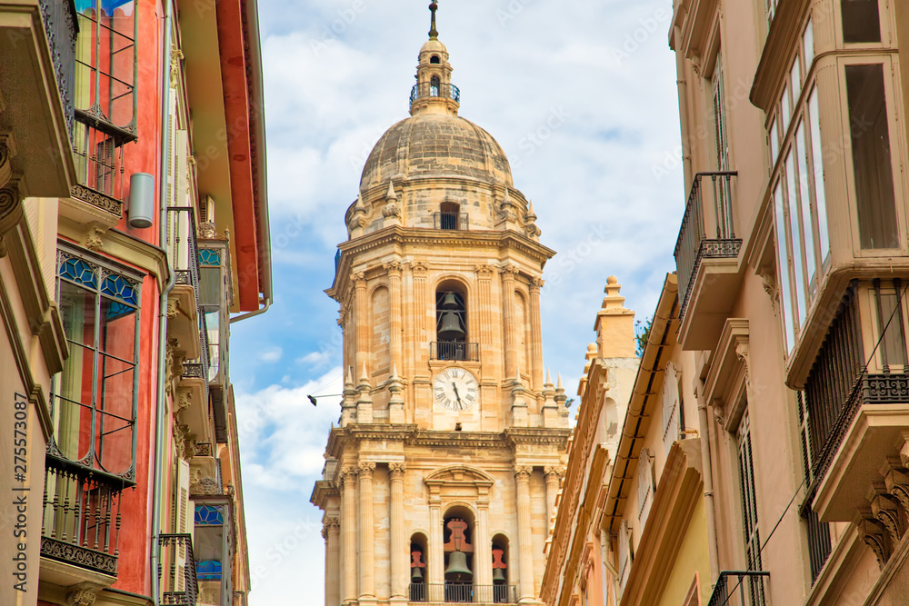 Malaga scenic old streets of historic city center