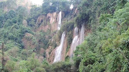 Thilosu or Tilosu, water starts to decrease Umphang Wildlife Sanctuary, UNESCO World Heritage Site and claiming to be the largest and highest waterfall in Thailand photo