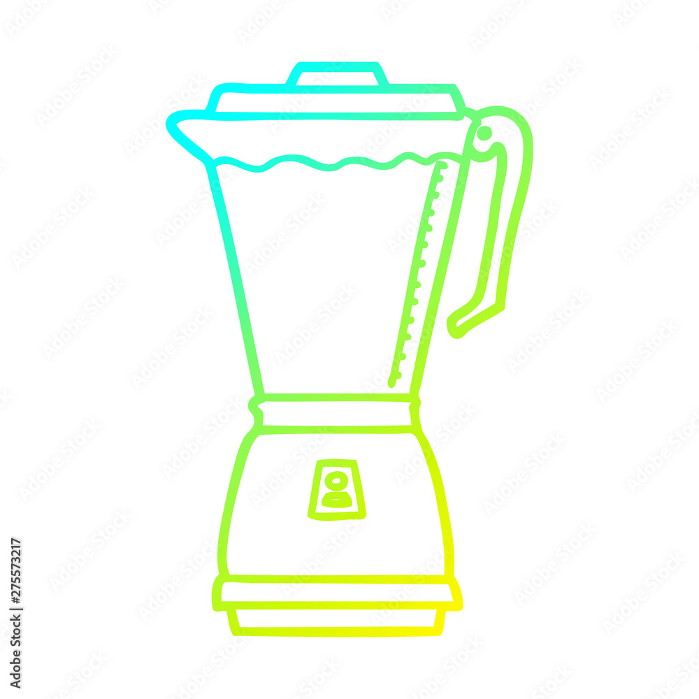 cold gradient line drawing cartoon food processor