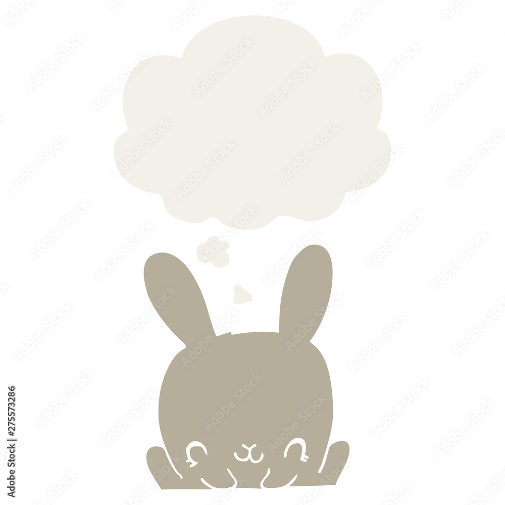 cartoon rabbit and thought bubble in retro style cartoon rabbit and thought bubble in retro style