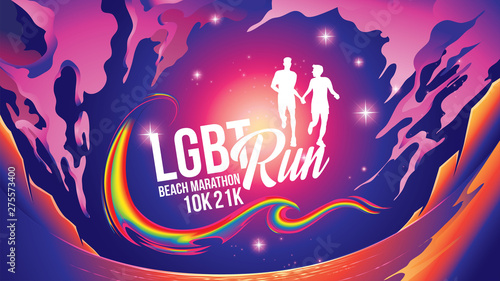 LGBT Marathon Near the Beach Theme