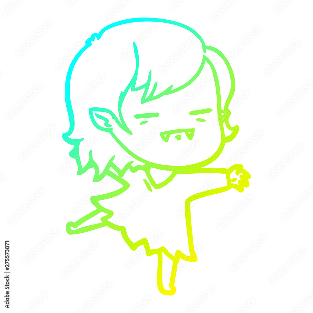 cold gradient line drawing cartoon undead vampire girl dancing cold gradient line drawing cartoon undead vampire girl dancing