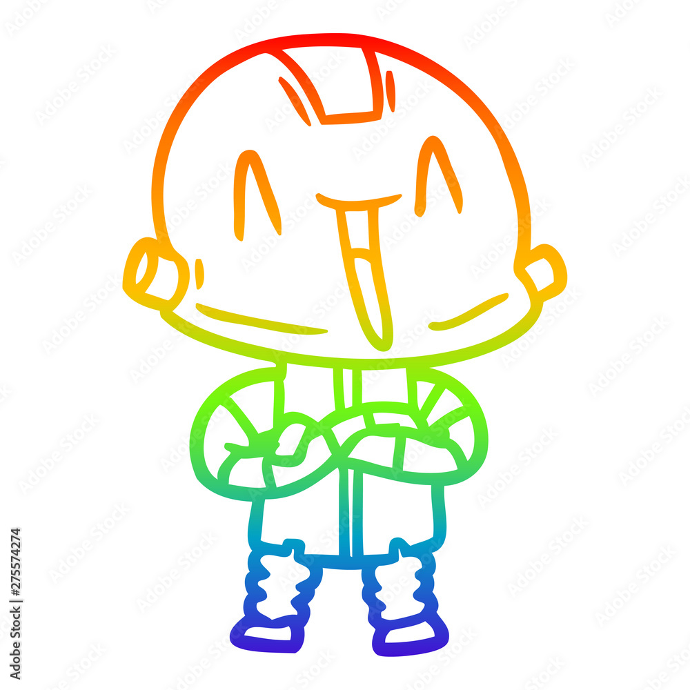 rainbow gradient line drawing cartoon robot rainbow gradient line drawing cartoon robot