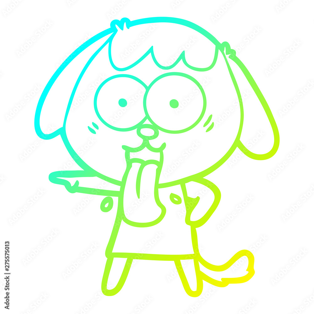 cold gradient line drawing cute cartoon dog cold gradient line drawing cute cartoon dog