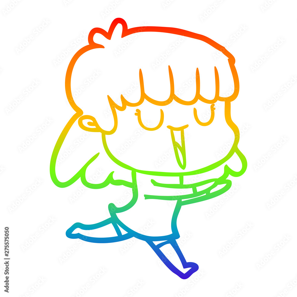 rainbow gradient line drawing cartoon woman rainbow gradient line drawing cartoon woman