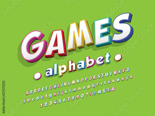 Vector of stylized colorful alphabet design