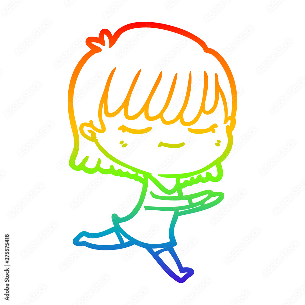 rainbow gradient line drawing cartoon woman rainbow gradient line drawing cartoon woman