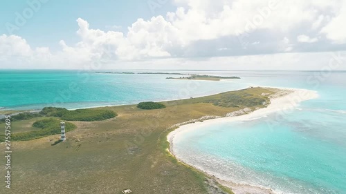 Wallpaper Mural Los Roques venezuela , Caribbean sea. Fantastic landscape. Aerial view Cayode Agua lighthouse Moving back of Great caribbean beach scene. Vacation on deserteds beaches. Travel destination. Torontodigital.ca