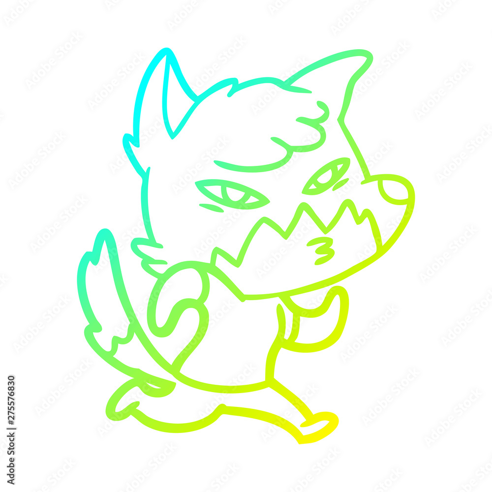 cold gradient line drawing clever cartoon fox cold gradient line drawing clever cartoon fox