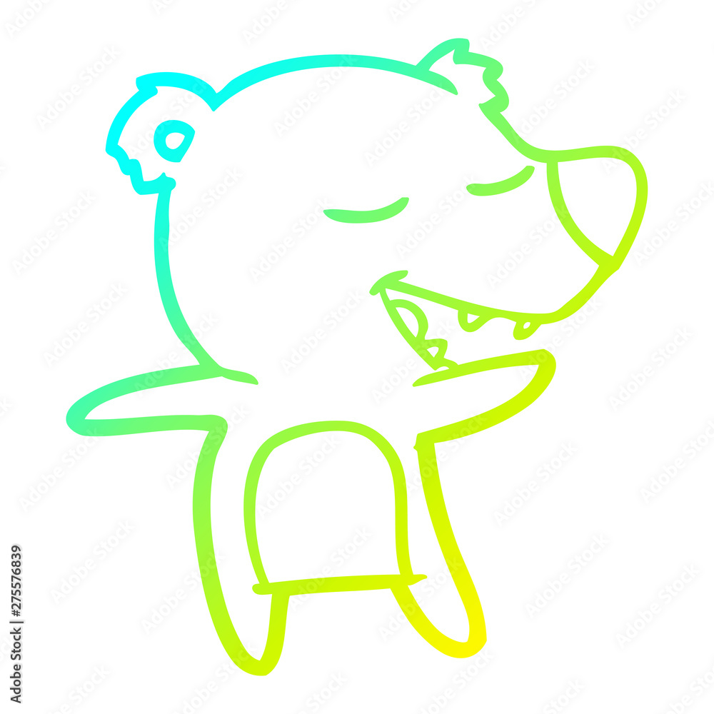 cold gradient line drawing cartoon bear cold gradient line drawing cartoon bear