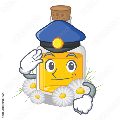 Police chamomile oil isolated with the mascot photo