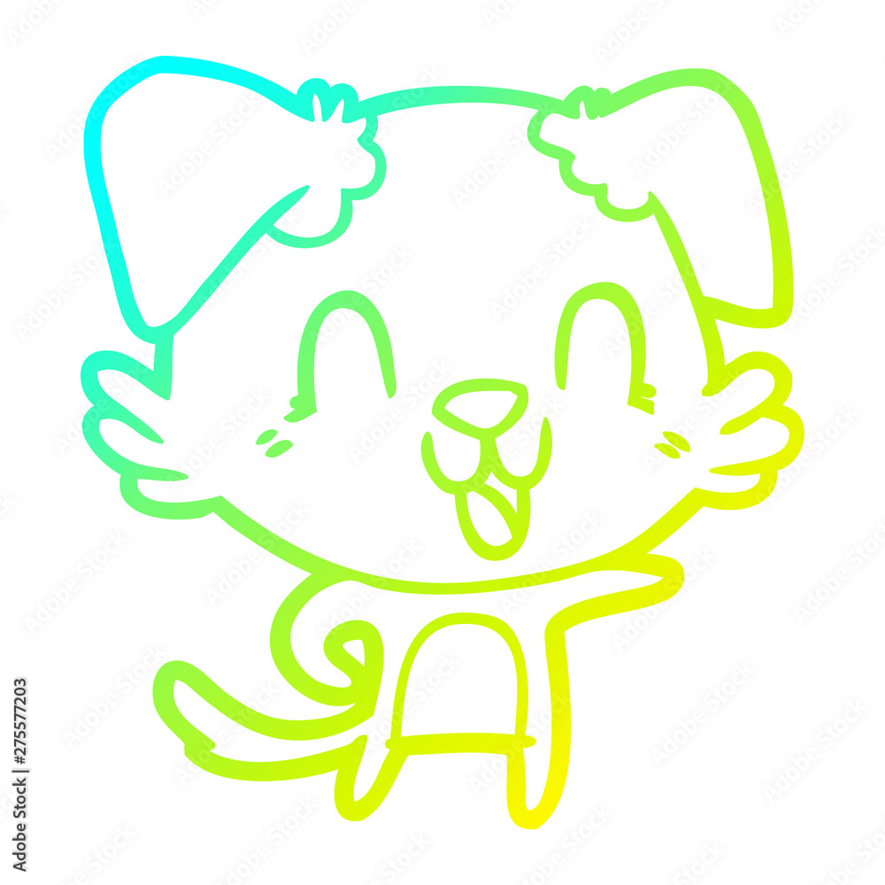 cold gradient line drawing laughing cartoon dog cold gradient line drawing laughing cartoon dog