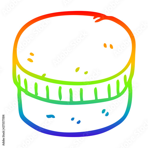 rainbow gradient line drawing cartoon moisturizer jar