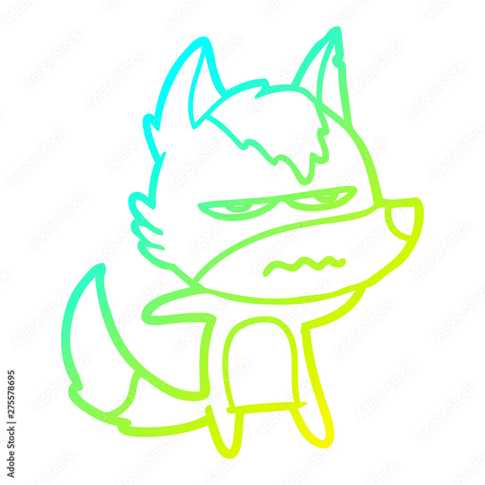 cold gradient line drawing cartoon annoyed wolf cold gradient line drawing cartoon annoyed wolf