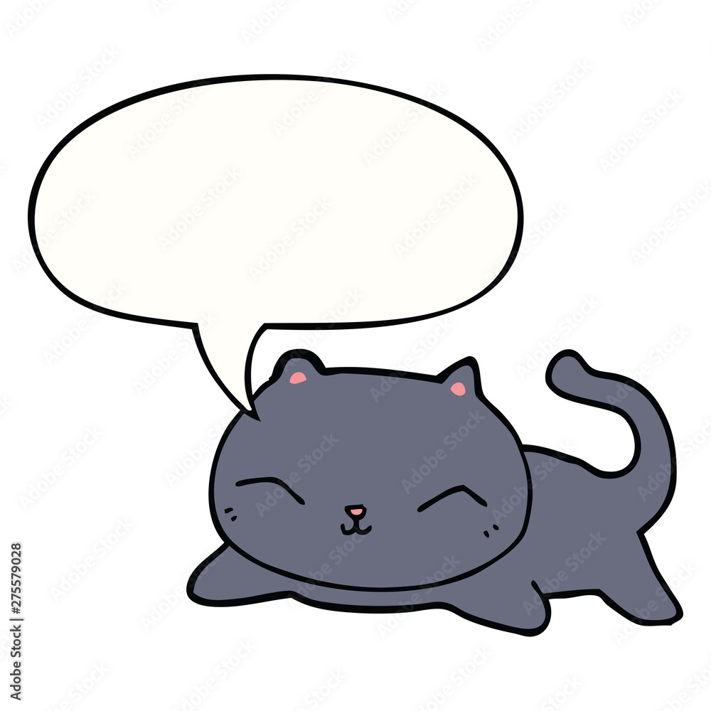 cartoon cat and speech bubble cartoon cat and speech bubble
