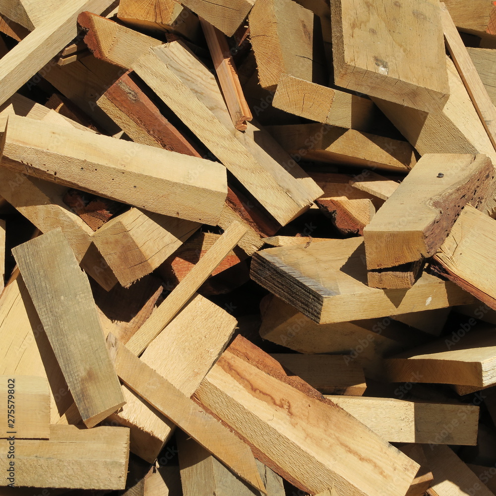 Firewood pile for heating in winter