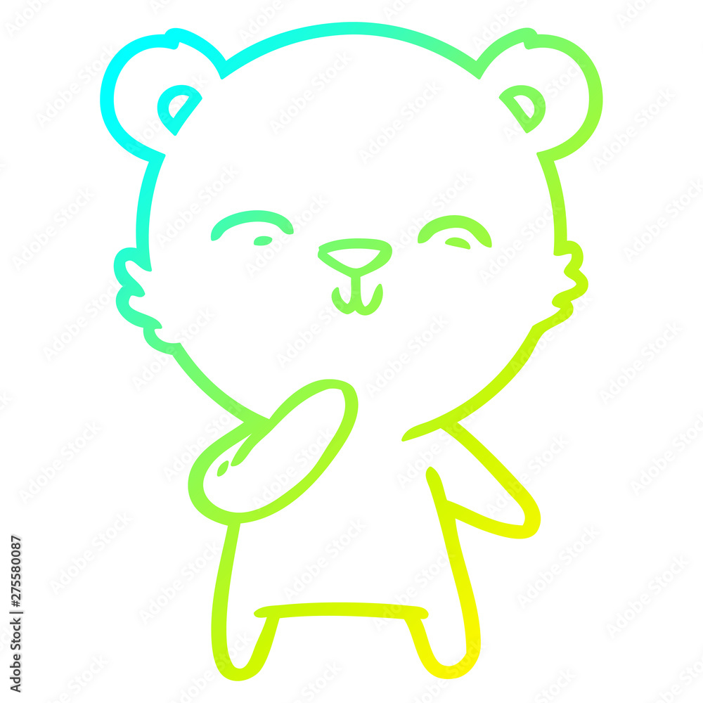 cold gradient line drawing happy cartoon bear cold gradient line drawing happy cartoon bear