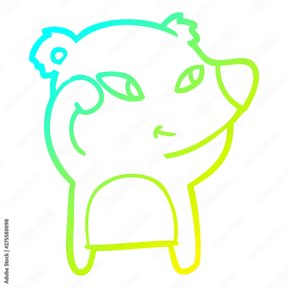 cold gradient line drawing cute cartoon bear cold gradient line drawing cute cartoon bear