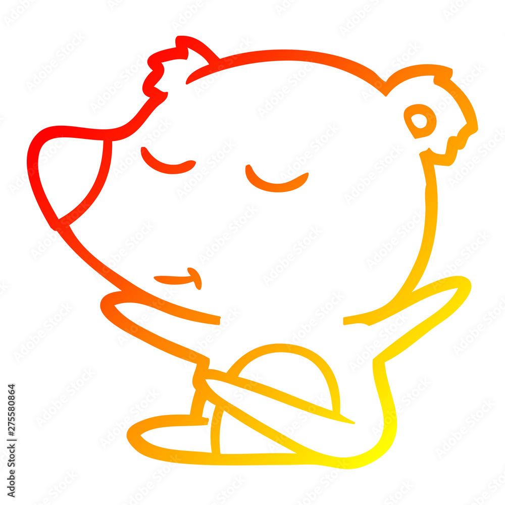 warm gradient line drawing happy cartoon bear warm gradient line drawing happy cartoon bear