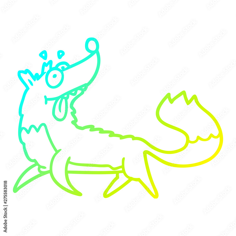 cold gradient line drawing cartoon hungry wolf cold gradient line drawing cartoon hungry wolf
