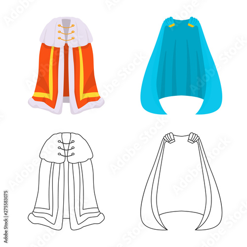 Isolated object of material and clothing logo. Set of material and garment vector icon for stock.