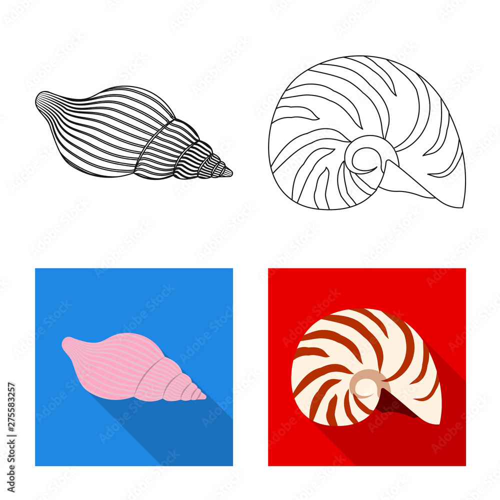 Vector illustration of animal and decoration symbol. Collection of animal and ocean stock symbol for web. Vector illustration of animal and decoration symbol. Collection of animal and ocean stock symbol for web.