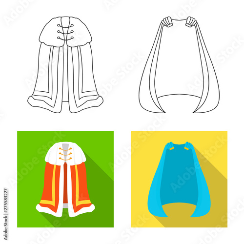 Vector design of material and clothing icon. Collection of material and garment vector icon for stock.