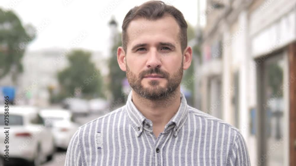 Outdoor Portrait of Beard Casual Man Outdoor Portrait of Beard Casual Man