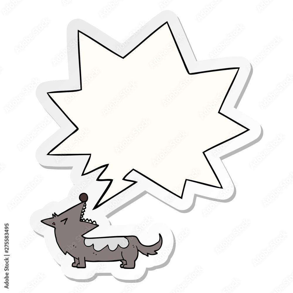 cartoon dog and speech bubble sticker cartoon dog and speech bubble sticker