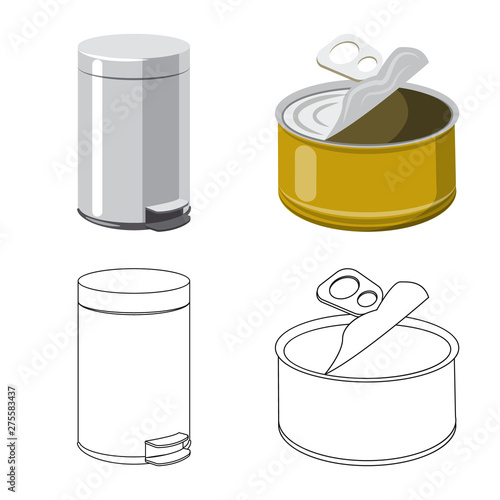 Isolated object of dump and sort logo. Set of dump and junk vector icon for stock.