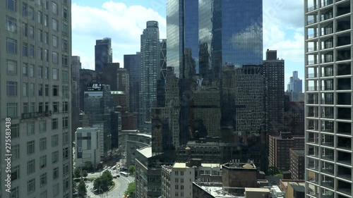 New York City, USA - June 5, 2019 - NYC Manhattan buildings timelapse time passing