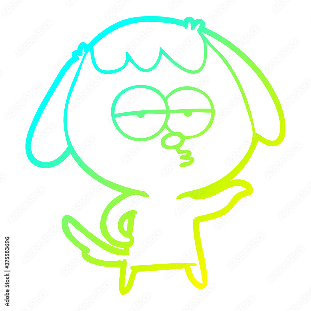 cold gradient line drawing cartoon bored dog cold gradient line drawing cartoon bored dog