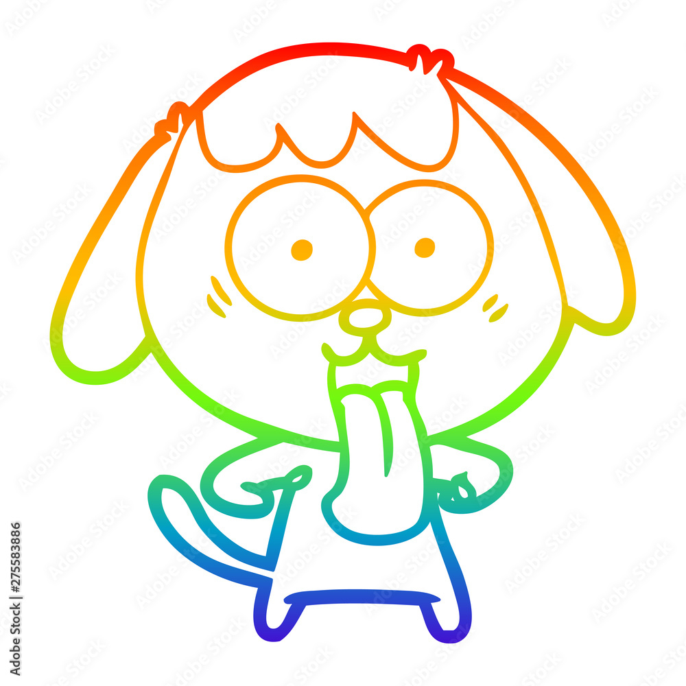 rainbow gradient line drawing cute cartoon dog rainbow gradient line drawing cute cartoon dog
