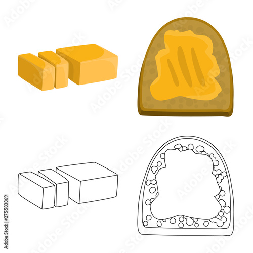Vector design of creamy and product sign. Set of creamy and farm vector icon for stock.