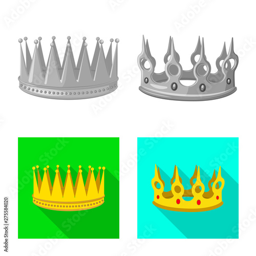 Vector design of medieval and nobility logo. Set of medieval and monarchy stock vector illustration.