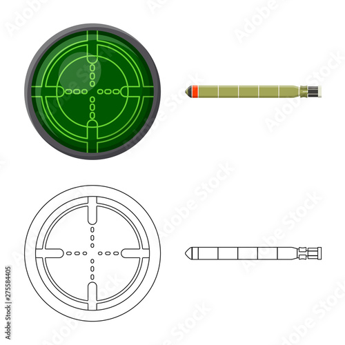 Isolated object of war and ship sign. Set of war and fleet stock symbol for web.