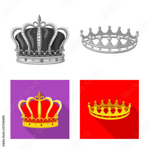 Isolated object of medieval and nobility logo. Collection of medieval and monarchy vector icon for stock.