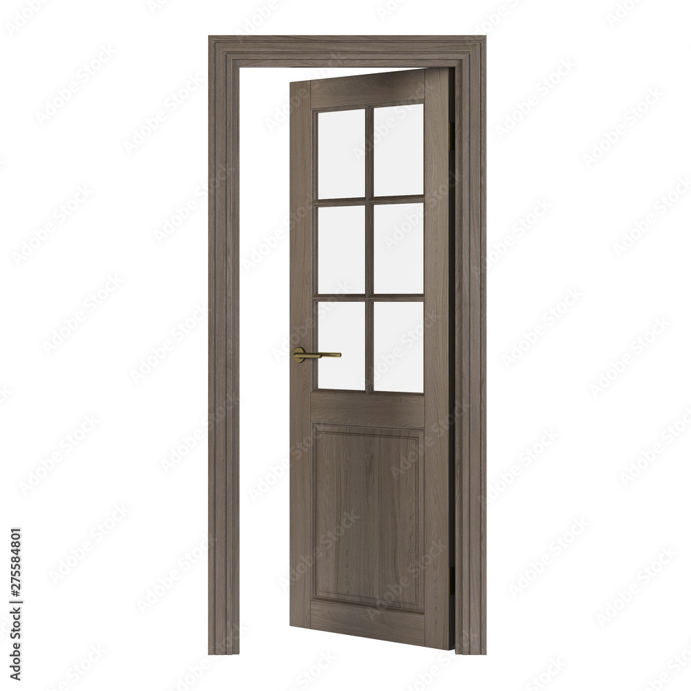 Interroom door isolated on white background. 3D rendering. Interroom door isolated on white background. 3D rendering.