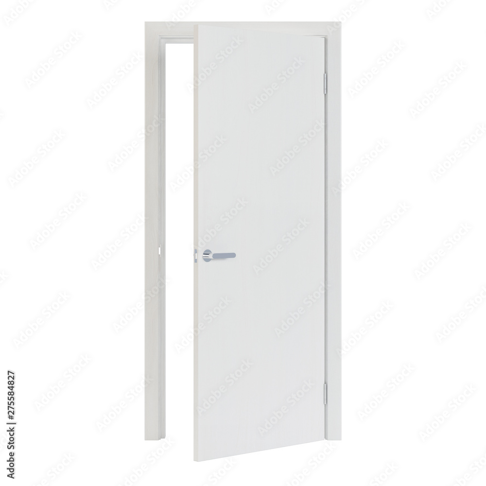 Interroom door isolated on white background. 3D rendering. Interroom door isolated on white background. 3D rendering.