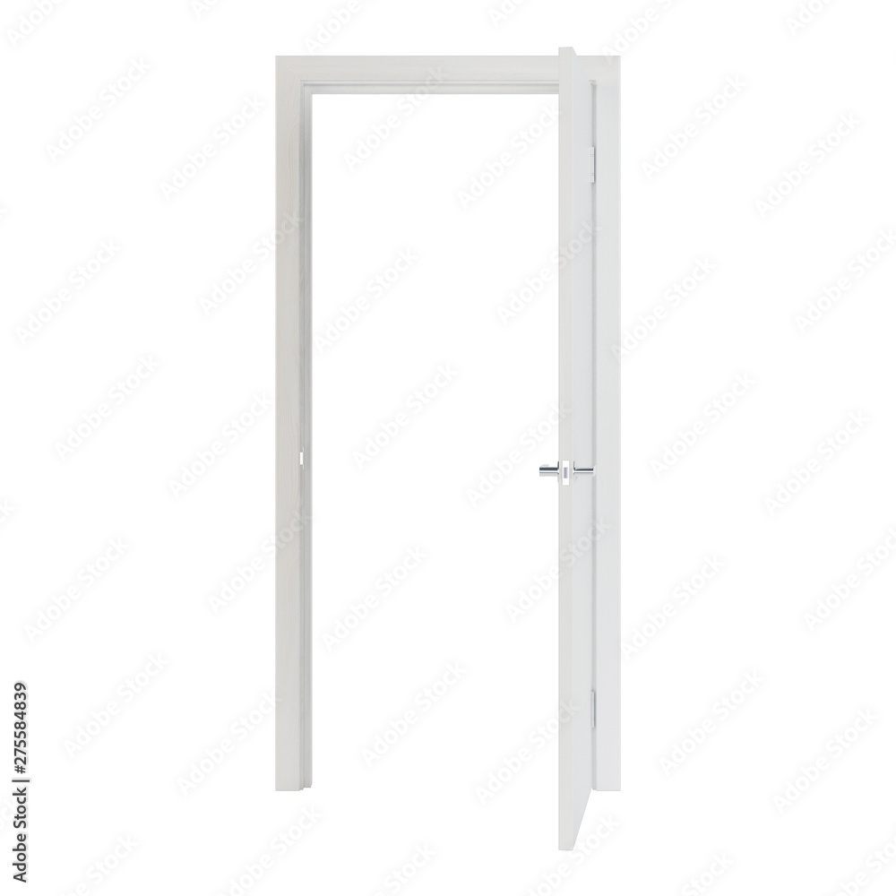 Interroom door isolated on white background. 3D rendering. Interroom door isolated on white background. 3D rendering.