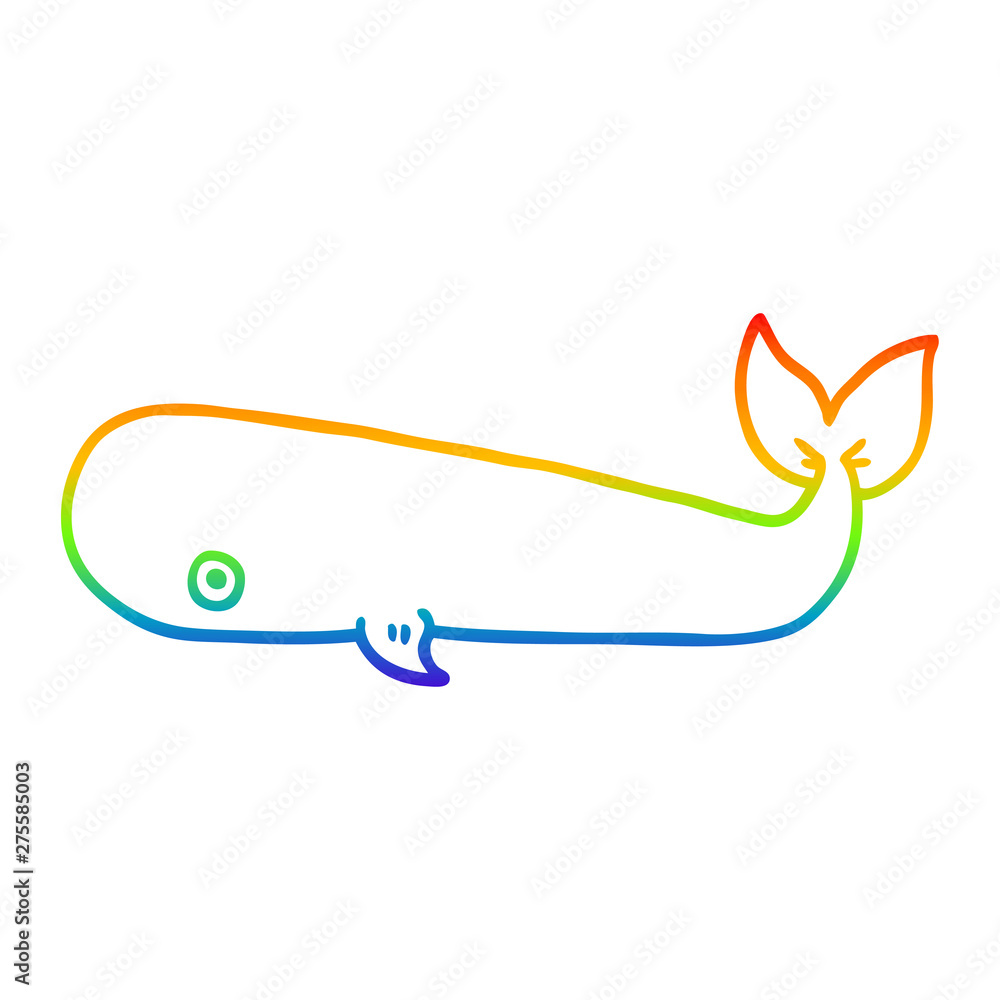 rainbow gradient line drawing cartoon whale rainbow gradient line drawing cartoon whale