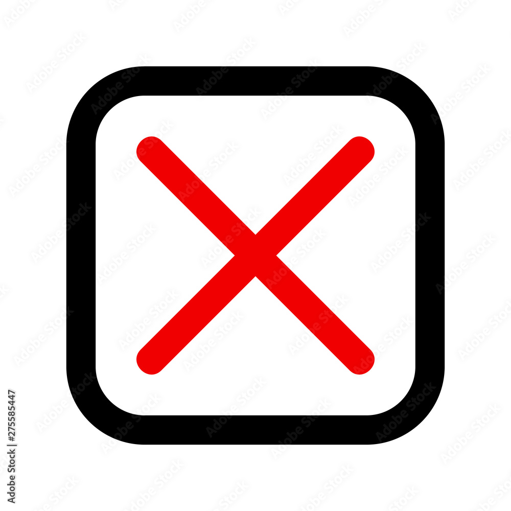 wrong symbol or X mark wrong symbol or X mark