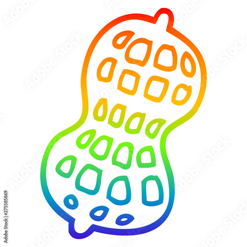 rainbow gradient line drawing cartoon peanut
