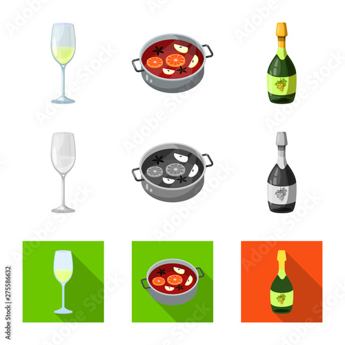 Isolated object of farm and vineyard icon. Set of farm and product vector icon for stock.