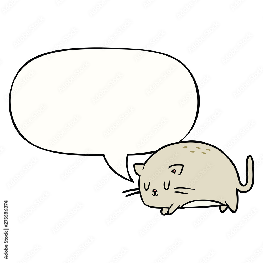 cute fat cartoon cat and speech bubble cute fat cartoon cat and speech bubble