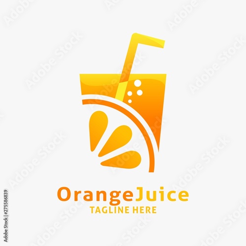 Orange juice fresh drink logo design