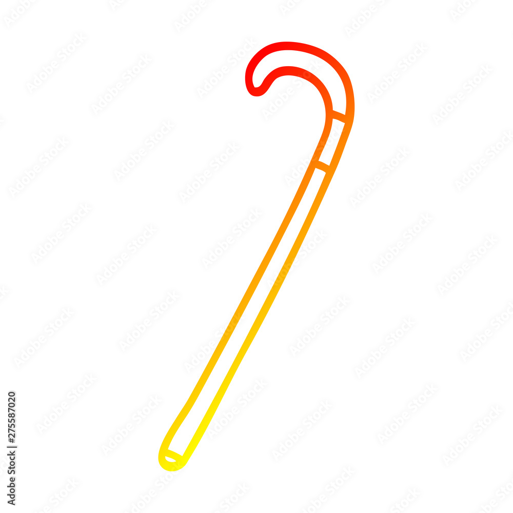 warm gradient line drawing cartoon walking stick warm gradient line drawing cartoon walking stick