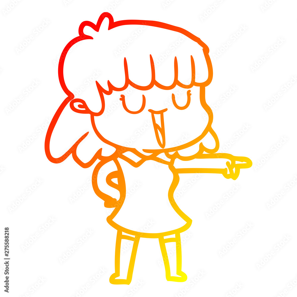 warm gradient line drawing cartoon woman warm gradient line drawing cartoon woman