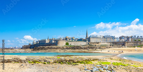 Beautiful view of the city of Privateers - Saint Malo in Brittany, France