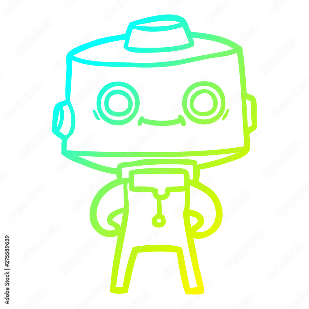 cold gradient line drawing cartoon robot cold gradient line drawing cartoon robot